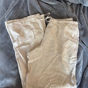 Drawstring Lounge Pants - Beige